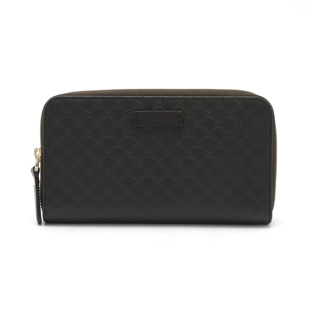 Gucci Microguccissima Round Zip Long Wallet Leather Dark Brown